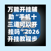 万能开挂辅助“手机十三道可以开挂吗”2026开挂教程步骤