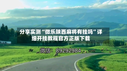 分享实测“微乐陕西麻将有挂吗”详细开挂教程官方正版下载