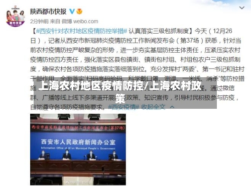 上海农村地区疫情防控/上海农村政策-第3张图片