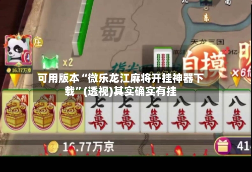 可用版本“微乐龙江麻将开挂神器下载	”(透视)其实确实有挂-第2张图片