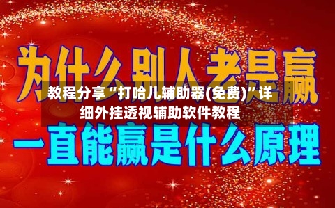 教程分享“打哈儿辅助器(免费)”详细外挂透视辅助软件教程