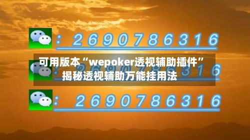可用版本“wepoker透视辅助插件”揭秘透视辅助万能挂用法-第2张图片