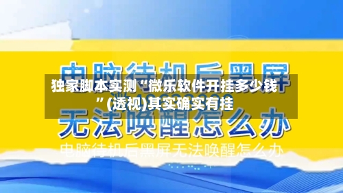 独家脚本实测“微乐软件开挂多少钱”(透视)其实确实有挂