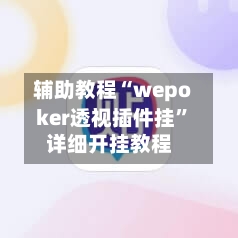 辅助教程“wepoker透视插件挂”详细开挂教程