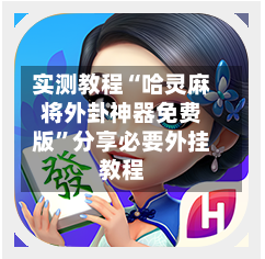 实测教程“哈灵麻将外卦神器免费版”分享必要外挂教程-第3张图片