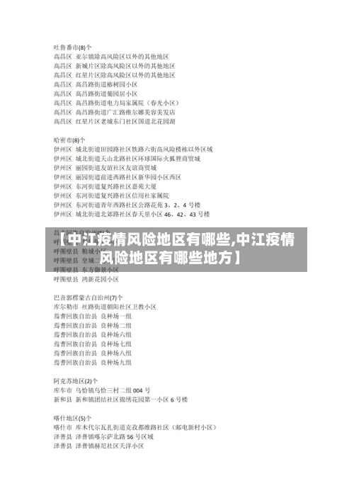 【中江疫情风险地区有哪些,中江疫情风险地区有哪些地方】