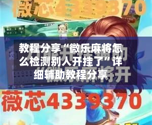 教程分享“微乐麻将怎么检测别人开挂了”详细辅助教程分享-第2张图片