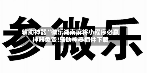 辅助神器“微乐湖南麻将小程序必赢神器免费!辅助神器插件下载-第3张图片
