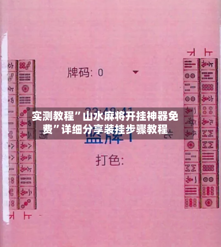 实测教程	”山水麻将开挂神器免费”详细分享装挂步骤教程-第2张图片