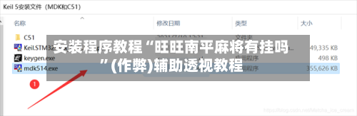 安装程序教程“旺旺南平麻将有挂吗”(作弊)辅助透视教程