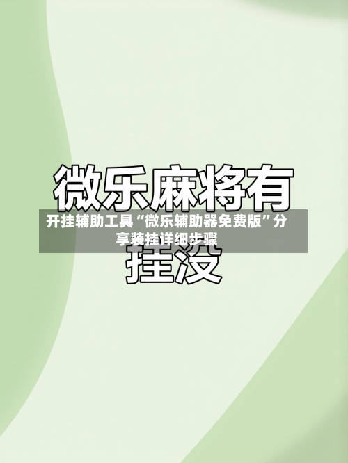 开挂辅助工具“微乐辅助器免费版”分享装挂详细步骤-第2张图片