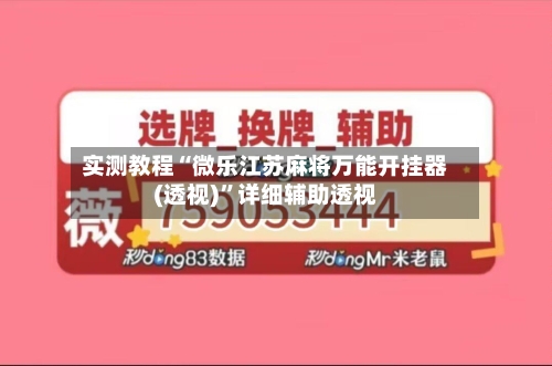 实测教程“微乐江苏麻将万能开挂器(透视)”详细辅助透视-第2张图片