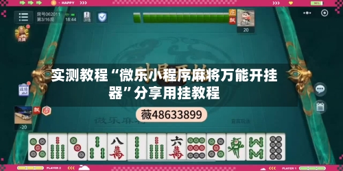 实测教程“微乐小程序麻将万能开挂器”分享用挂教程-第2张图片