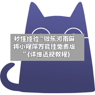 秒懂经验“微乐河南麻将小程序万能挂免费版”(详细透视教程)-第3张图片
