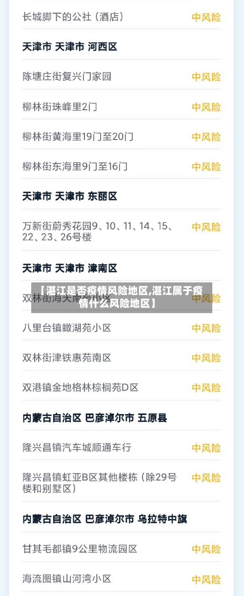 【湛江是否疫情风险地区,湛江属于疫情什么风险地区】