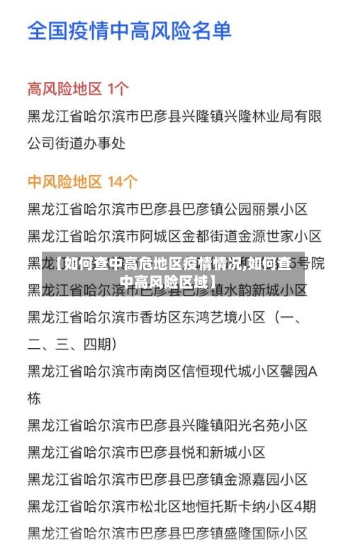 【如何查中高危地区疫情情况,如何查中高风险区域】