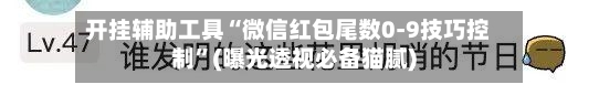 开挂辅助工具“微信红包尾数0-9技巧控制”(曝光透视必备猫腻)-第2张图片