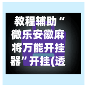 教程辅助“微乐安徽麻将万能开挂器”开挂(透视)辅助教程