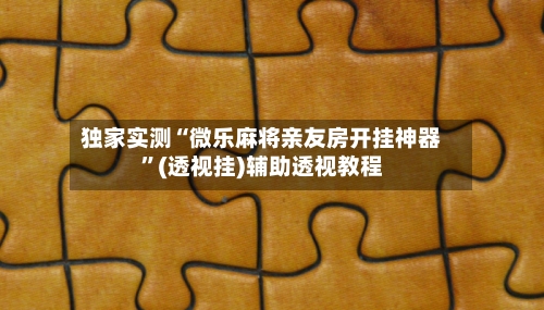 独家实测“微乐麻将亲友房开挂神器”(透视挂)辅助透视教程