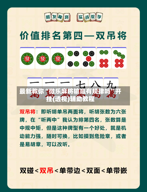 最新教你“微乐麻将输赢有规律吗”开挂(透视)辅助教程-第3张图片