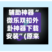 辅助神器“微乐双扣外卦神器下载安装”(原来确实是有插件)-第3张图片