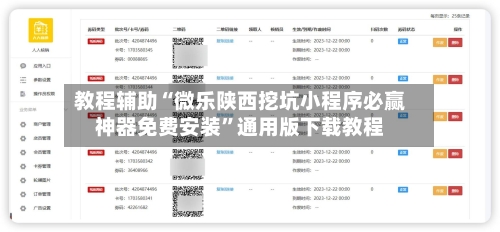 教程辅助“微乐陕西挖坑小程序必赢神器免费安装”通用版下载教程-第2张图片