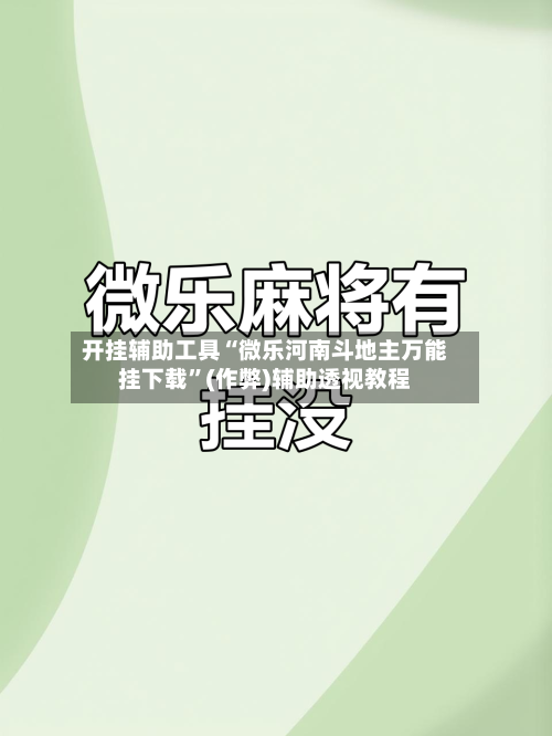 开挂辅助工具“微乐河南斗地主万能挂下载”(作弊)辅助透视教程-第2张图片