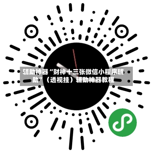 辅助神器“财神十三张微信小程序辅助”（透视挂）辅助神器教程-第3张图片