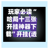 玩家必读“哈局十三张开挂神器下载”开挂(透视)辅助教程-第2张图片