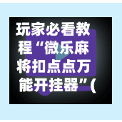 玩家必看教程“微乐麻将扣点点万能开挂器”(透视)其实确实有挂-第2张图片