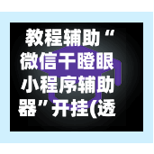 教程辅助“微信干瞪眼小程序辅助器”开挂(透视)辅助神器