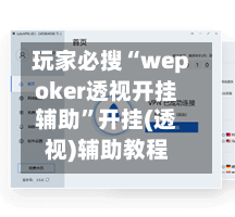 玩家必搜“wepoker透视开挂辅助”开挂(透视)辅助教程-第2张图片