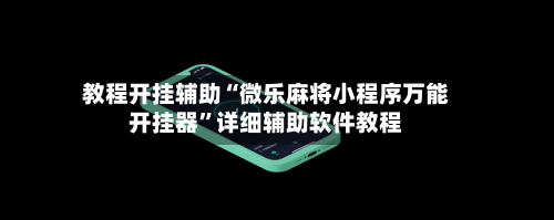 教程开挂辅助“微乐麻将小程序万能开挂器”详细辅助软件教程-第2张图片