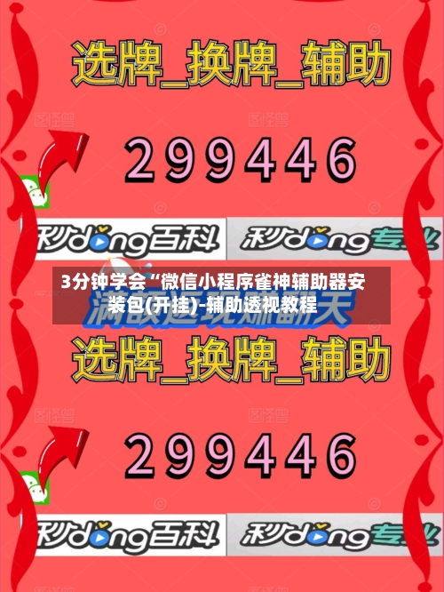 3分钟学会“微信小程序雀神辅助器安装包(开挂)-辅助透视教程-第3张图片