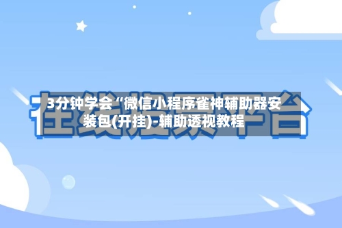 3分钟学会“微信小程序雀神辅助器安装包(开挂)-辅助透视教程-第2张图片