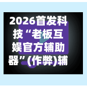 2026首发科技“老板互娱官方辅助器”(作弊)辅助透视教程-第2张图片
