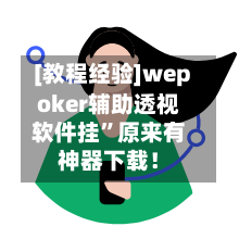 [教程经验]wepoker辅助透视软件挂”原来有神器下载！-第2张图片