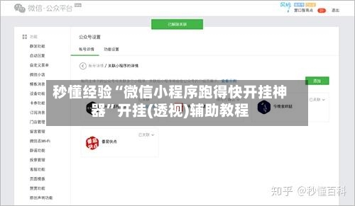 秒懂经验“微信小程序跑得快开挂神器	”开挂(透视)辅助教程-第2张图片