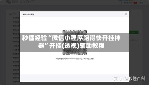 秒懂经验“微信小程序跑得快开挂神器”开挂(透视)辅助教程