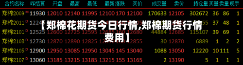 【郑棉花期货今日行情,郑棉期货行情费用】-第3张图片