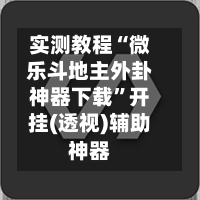 实测教程“微乐斗地主外卦神器下载”开挂(透视)辅助神器