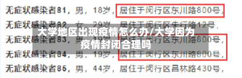 大学地区出现疫情怎么办/大学因为疫情封闭合理吗