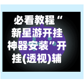 必看教程“新星游开挂神器安装”开挂(透视)辅助神器