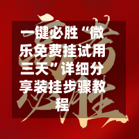 一键必胜“微乐免费挂试用三天	”详细分享装挂步骤教程-第3张图片