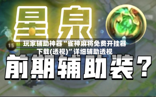 玩家辅助神器“雀神麻将免费开挂器下载(透视)	”详细辅助透视-第3张图片
