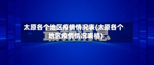 太原各个地区疫情情况表(太原各个地区疫情情况表格)-第3张图片