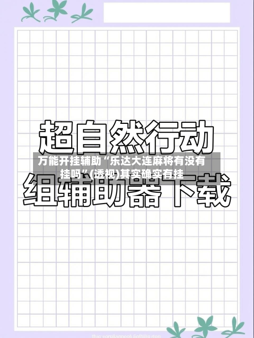 万能开挂辅助“乐达大连麻将有没有挂吗”(透视)其实确实有挂-第2张图片