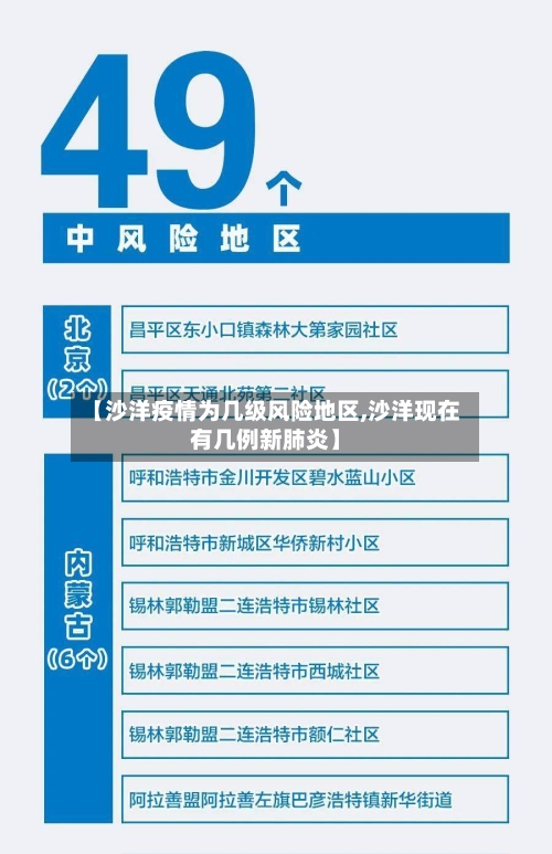 【沙洋疫情为几级风险地区,沙洋现在有几例新肺炎】