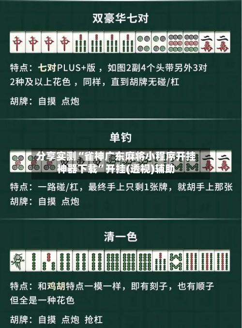 分享实测“雀神广东麻将小程序开挂神器下载	”开挂(透视)辅助-第3张图片