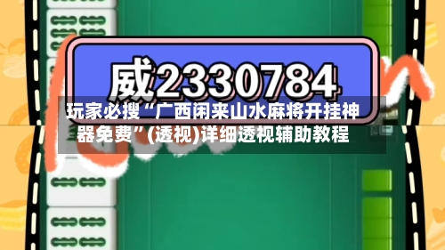 玩家必搜“广西闲来山水麻将开挂神器免费”(透视)详细透视辅助教程